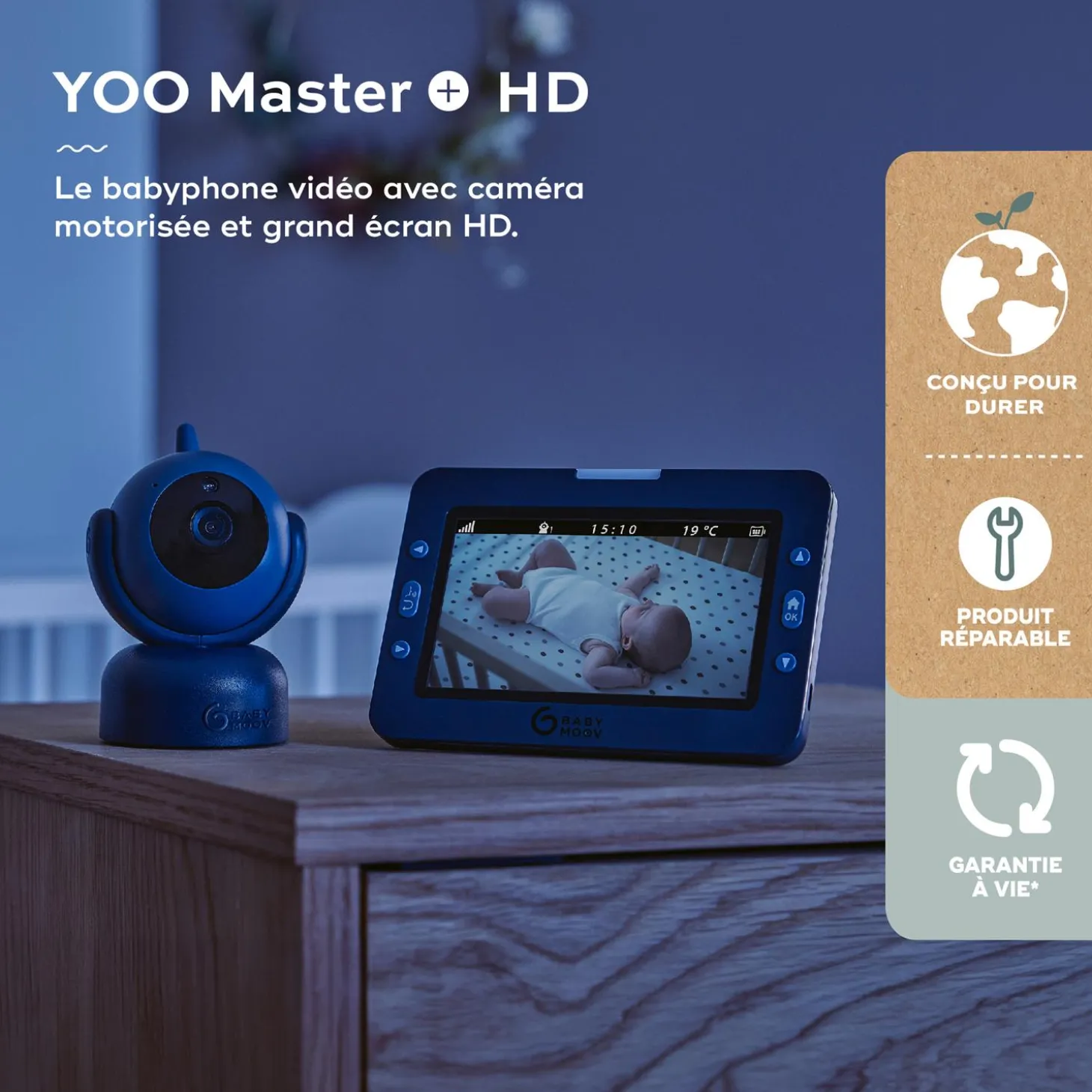 Babymoov Babyphone vidéo yoo master + hd Bleu