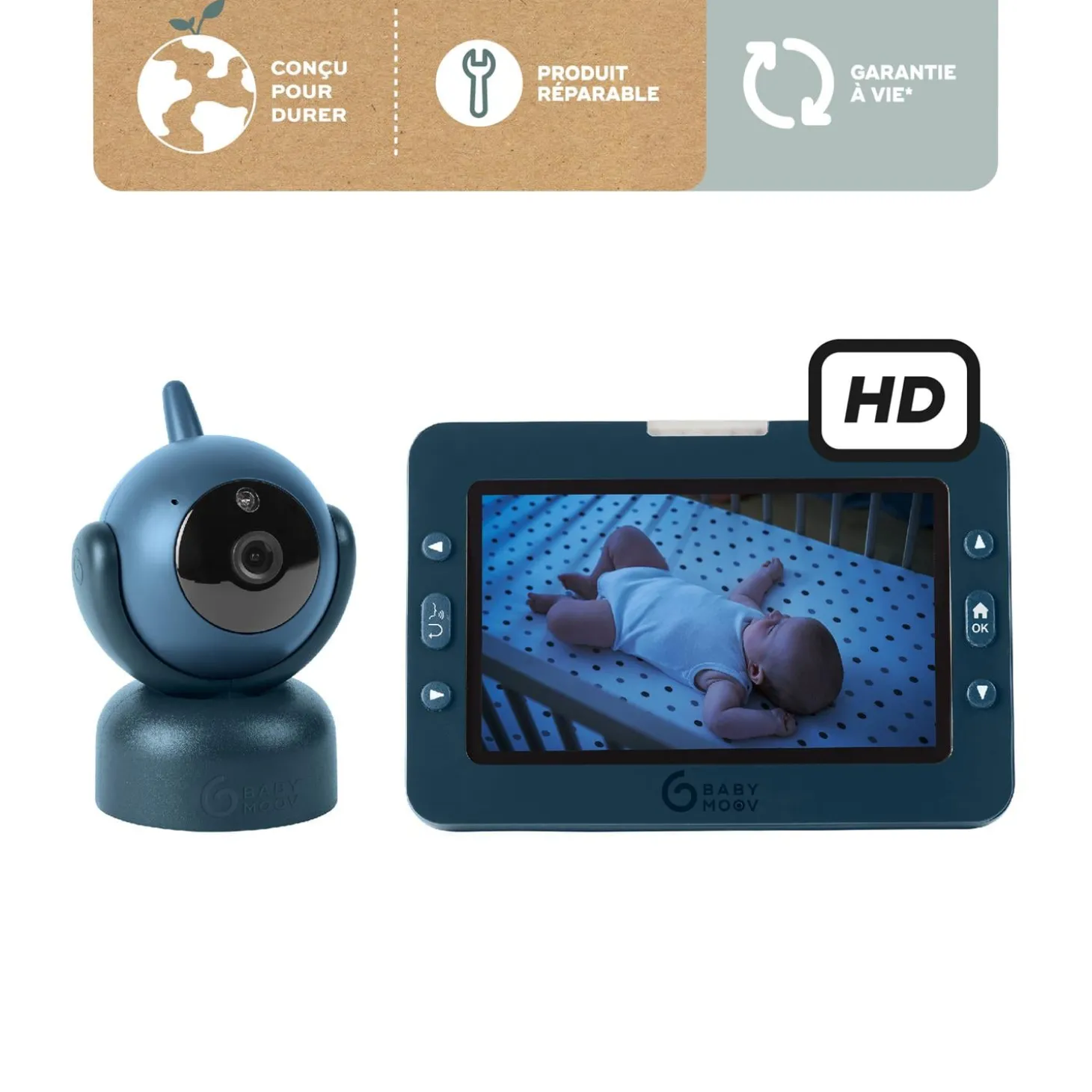 Babymoov Babyphone vidéo yoo master + hd Bleu