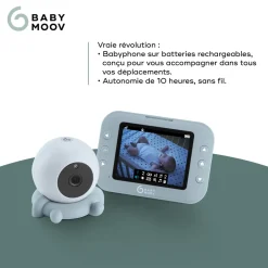 Babymoov                    Babyphone vidéo Yoo Roll    Bleu