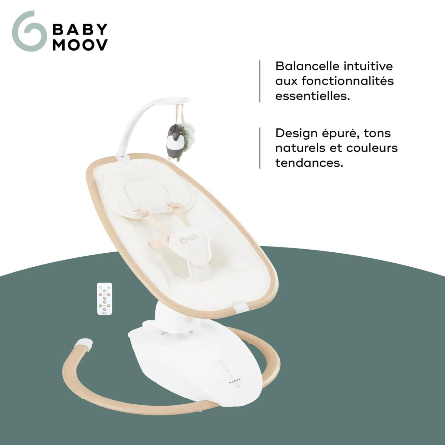 Babymoov Balancelle bébé Swoon Hoop Sand + adaptateur Blanc