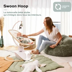 Babymoov Balancelle bébé Swoon Hoop Sand + adaptateur Blanc
