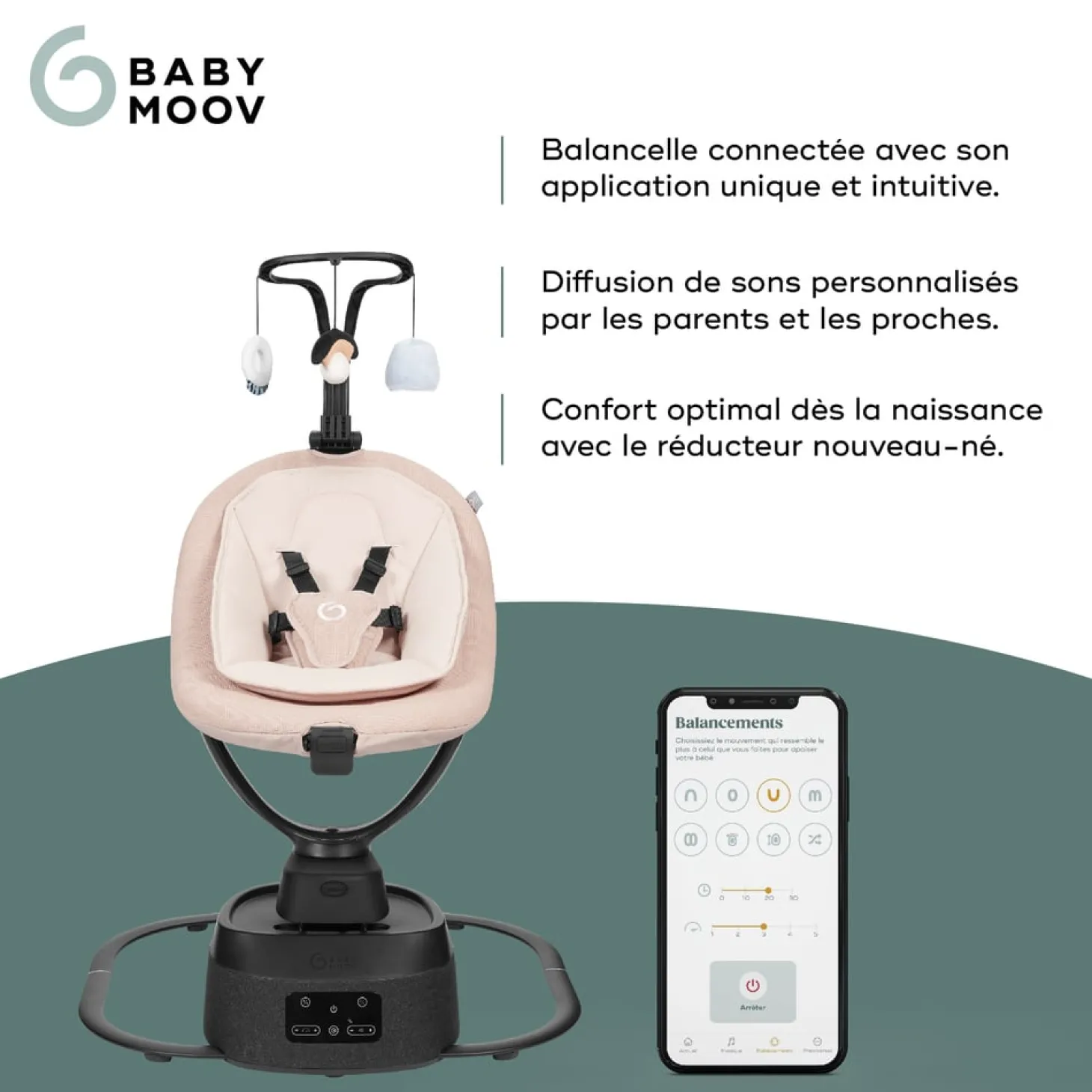 Babymoov Balancelle Swoon Evolution connect Mocca