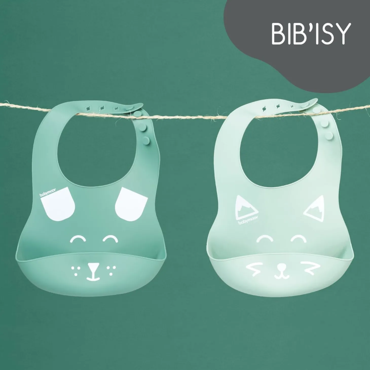 Babymoov 2 bavoirs Bib'Isy Vert