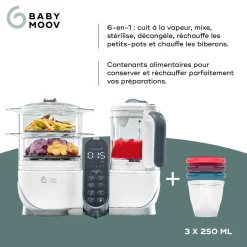 Babymoov Bundle Robot Nutribaby Plus avec 3 babybols white
