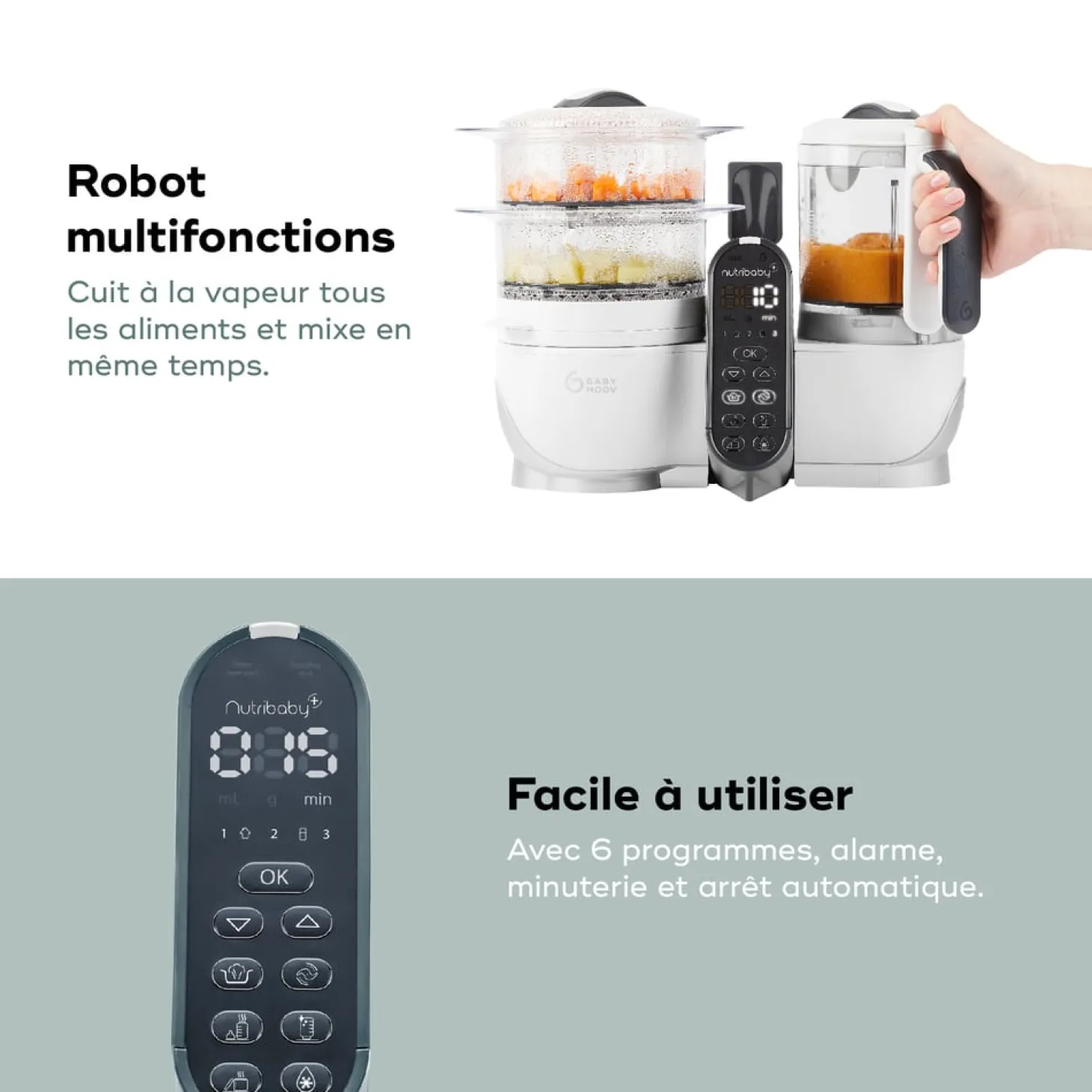 Babymoov Bundle Robot Nutribaby Plus avec 3 babybols white