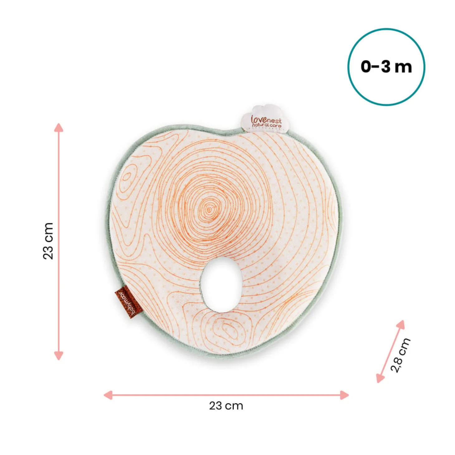 Babymoov Cale tête Lovenest Natural Care Ocre/Blanc