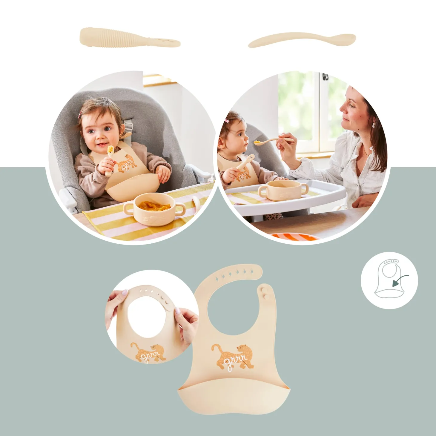 Babymoov Coffret Premiers Repas Mini Roar Beige