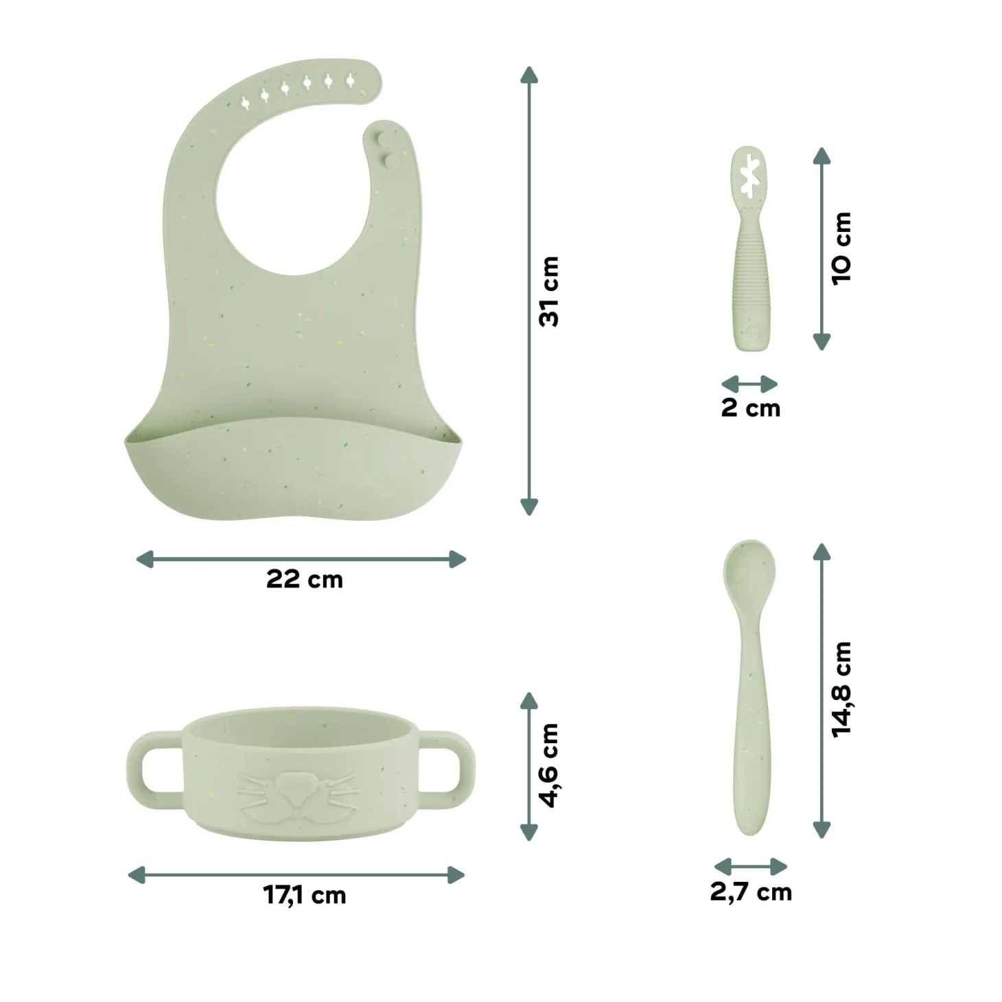 Babymoov Coffret Premiers Repas Mini Arty Vert