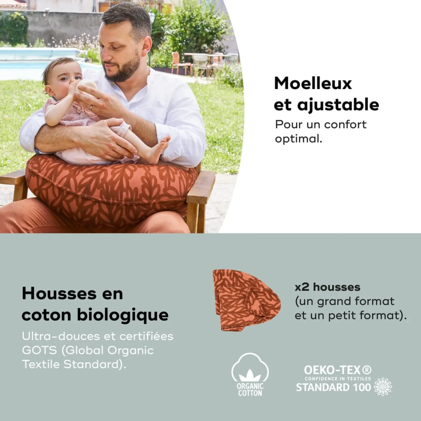 Babymoov Coussin de maternité 2 en 1 Terracotta