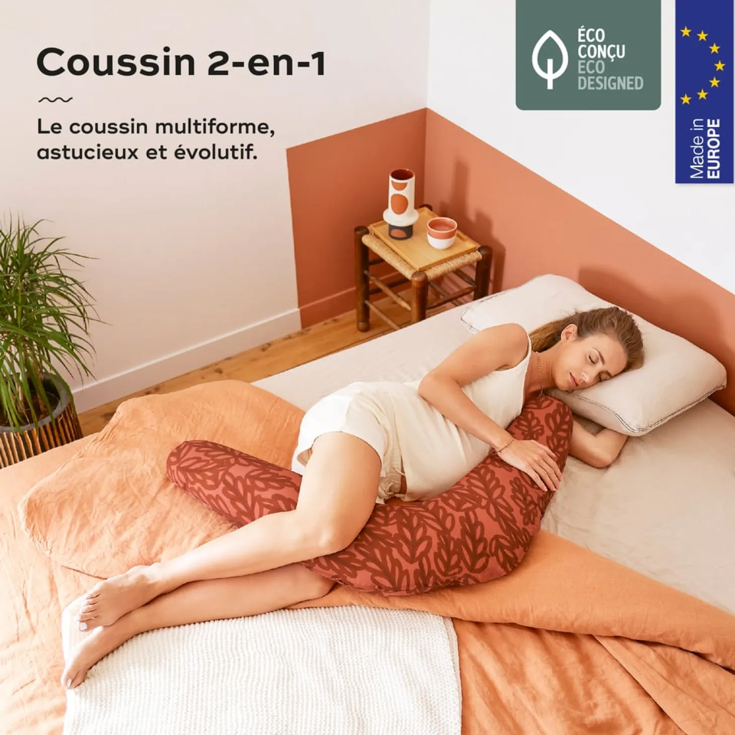 Babymoov Coussin de maternité 2 en 1 Terracotta
