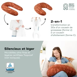 Babymoov Coussin de maternité 2 en 1 Terracotta