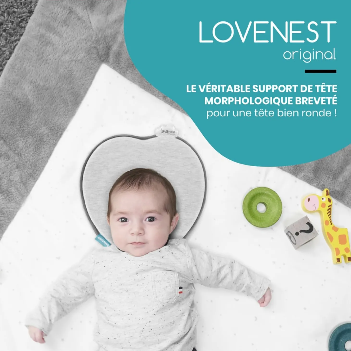 Babymoov Coussin de tête Lovenest Original Smokey
