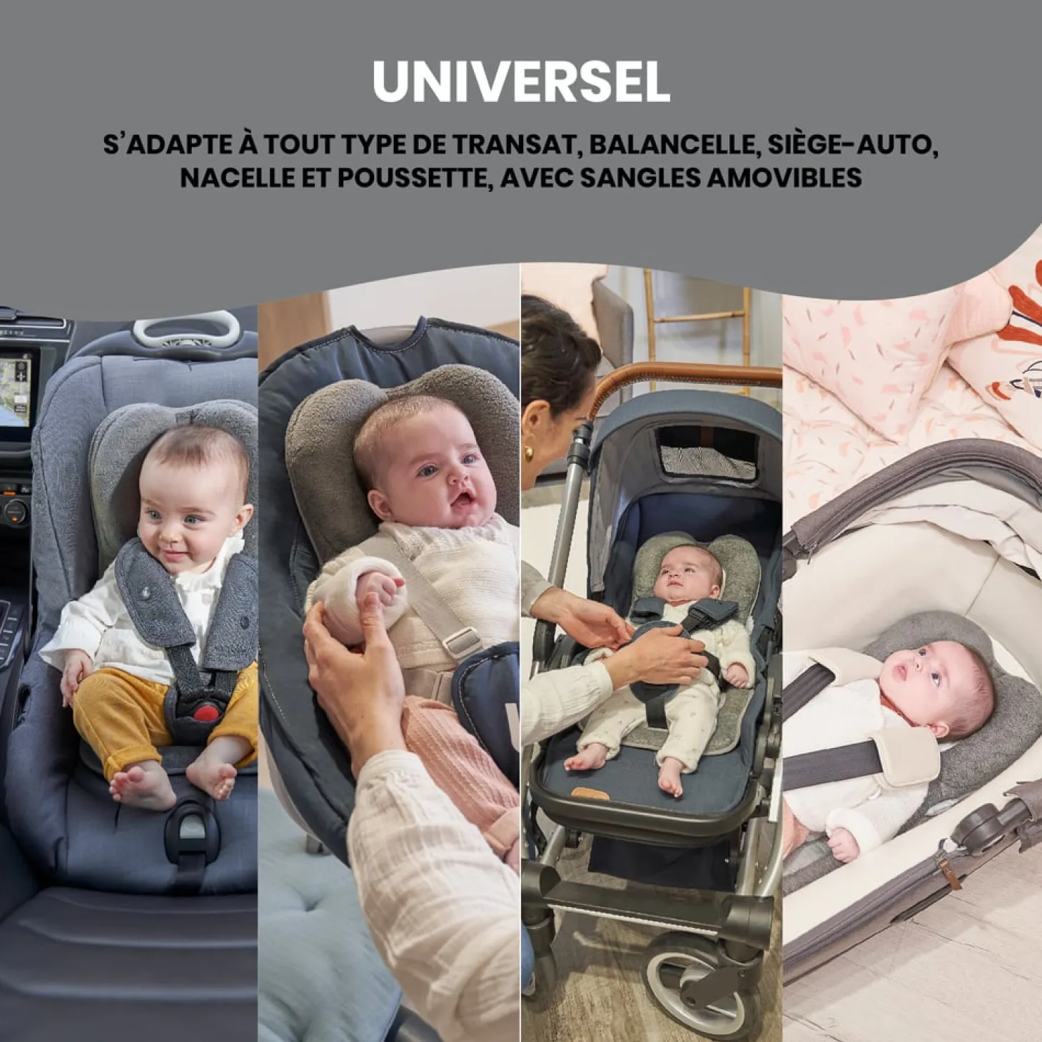 Babymoov Coussin réducteur Cosymorpho Smokey Gris