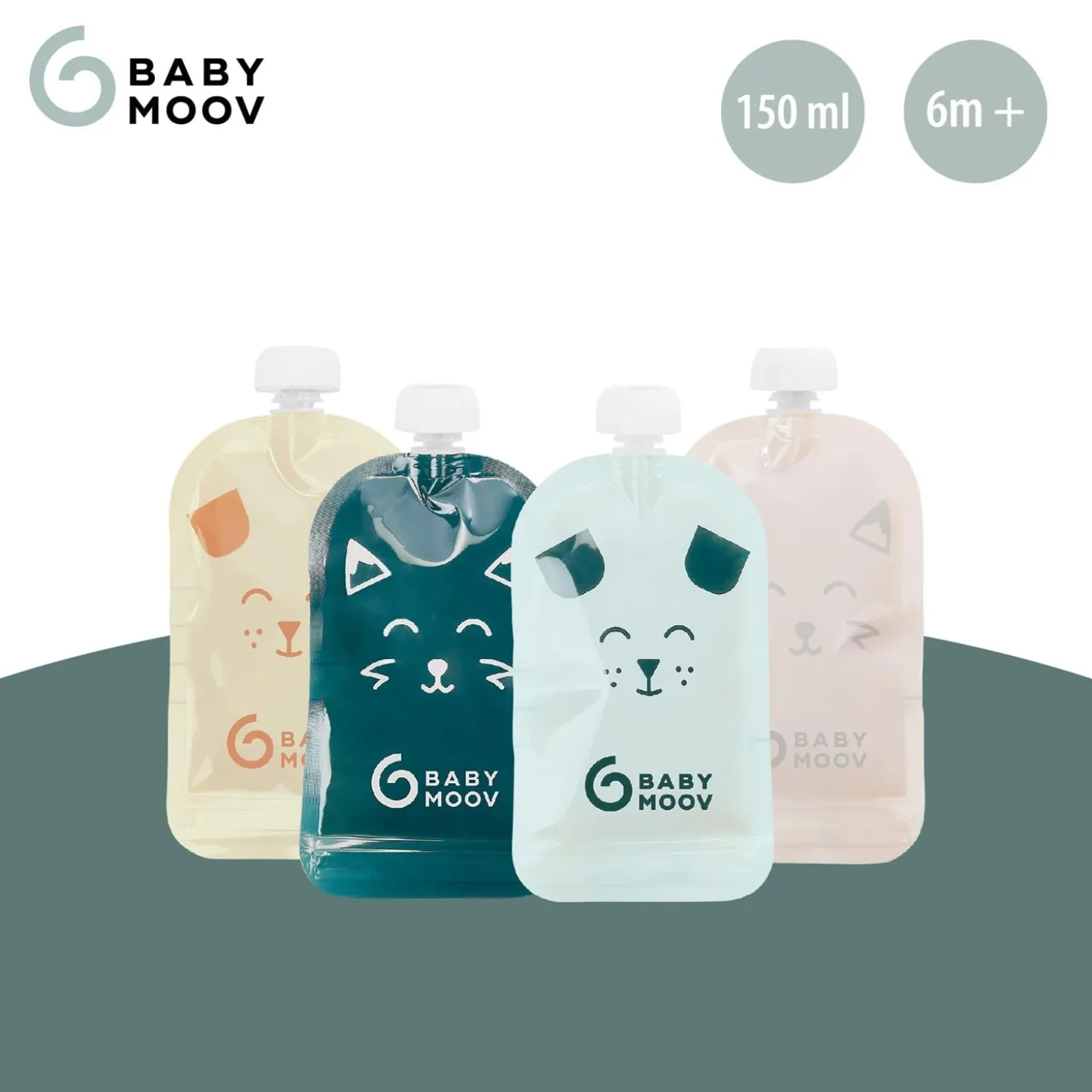 Babymoov 20 gourdes réutilisables Isy 150 ml