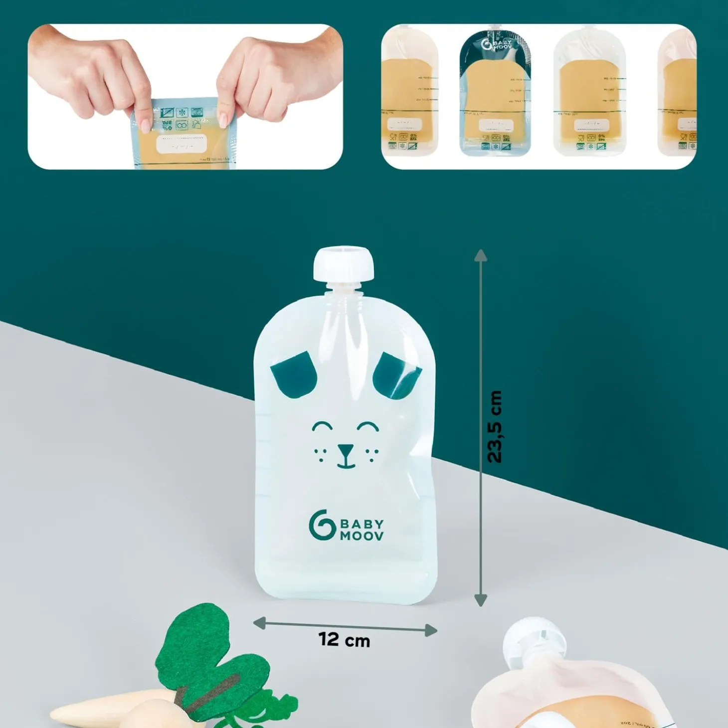 Babymoov 20 gourdes réutilisables Isy 150 ml