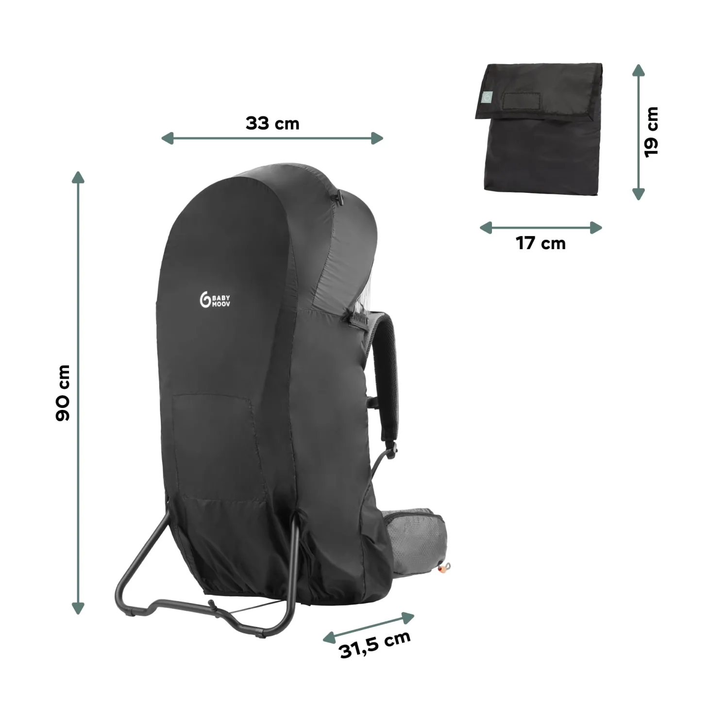 Babymoov Housse de Pluie Porte Bebe Moov & Hike Black
