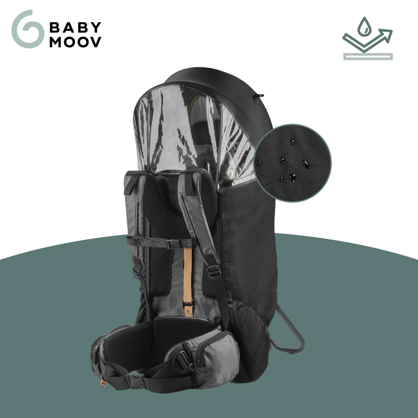 Babymoov Housse de Pluie Porte Bebe Moov & Hike Black