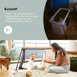Babymoov                    Lit parapluie Moov & Sleep    Sable / Noir