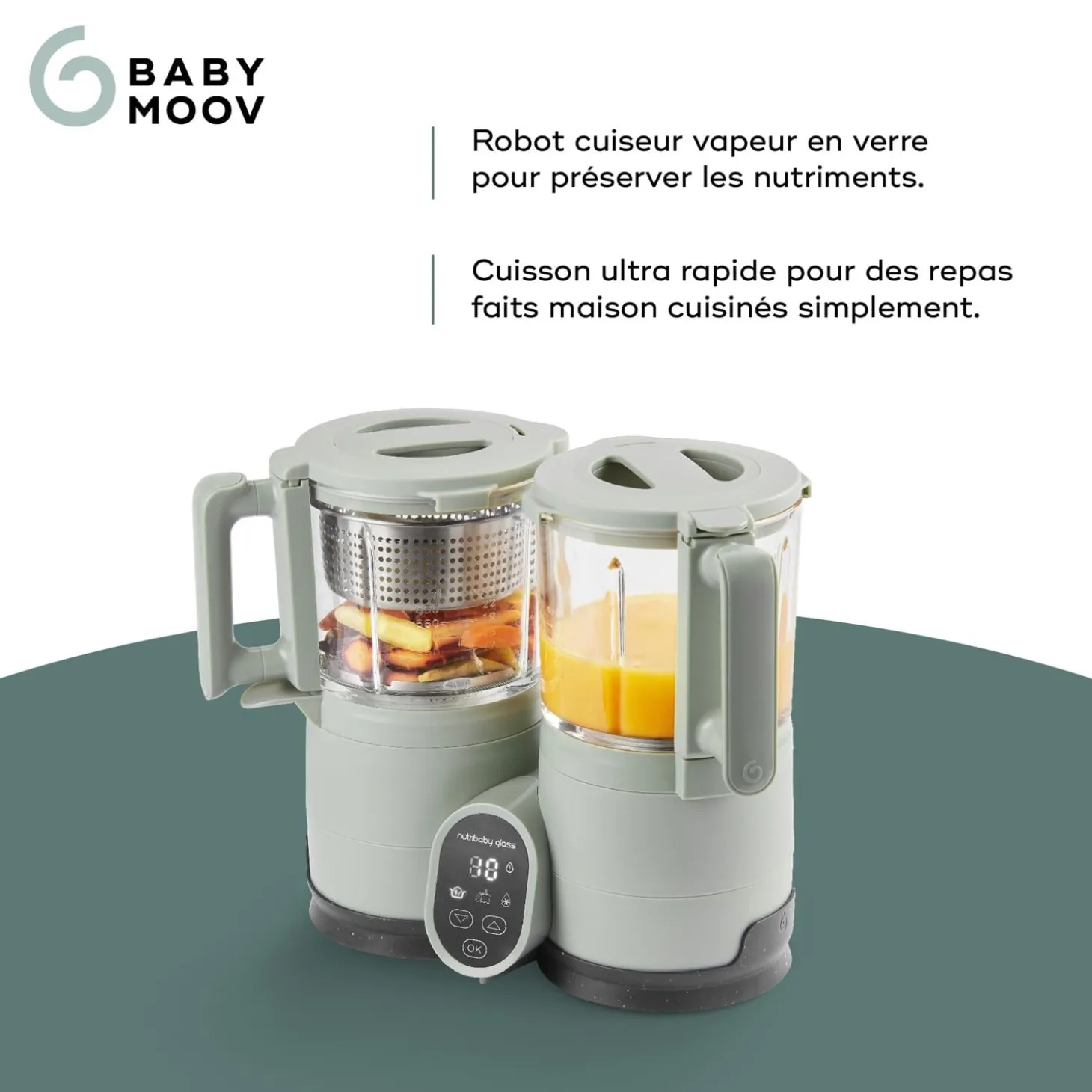 Babymoov Nutribaby glass Vert Celadon