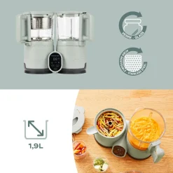 Babymoov                    Pack Nutribaby Glass multifonction  + 2 Babybols    Green Celadon