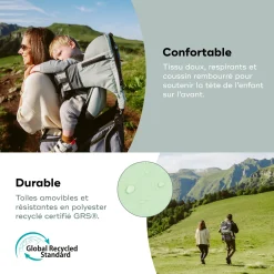 Babymoov                    Porte-Bébé de Randonnée sans habillage pluie Moov & Hike    Vert Sauge
