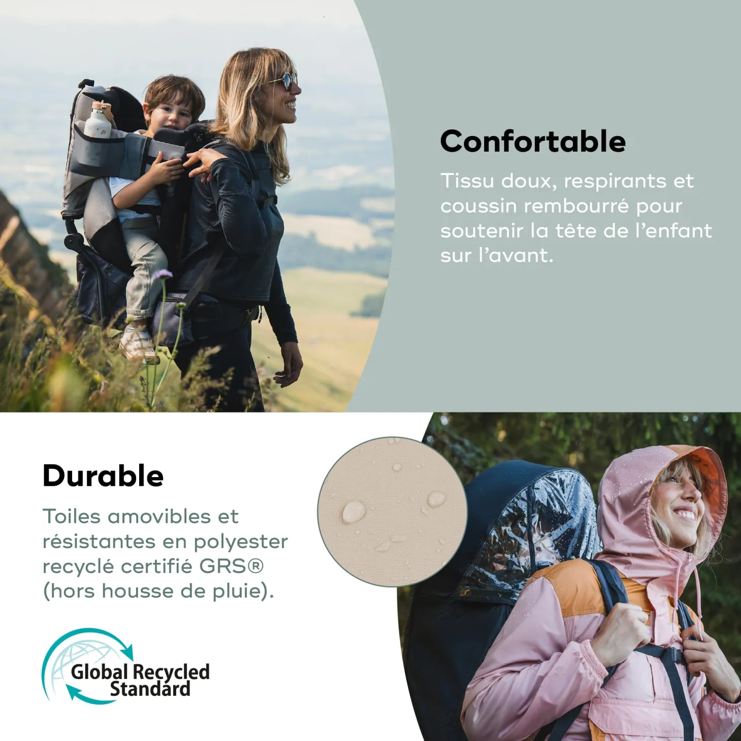 Babymoov Porte-Bébé de Randonnée avec habillage pluie Moov & Hike Dune