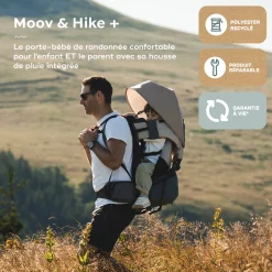 Babymoov Porte-Bébé de Randonnée avec habillage pluie Moov & Hike Dune