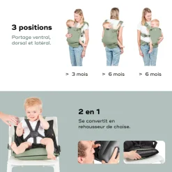 Babymoov                    Porte bébé évolutif Moov & Boost    Vert Sauge