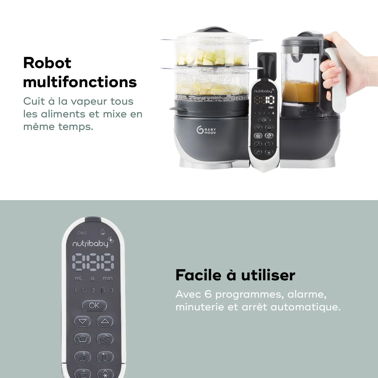Babymoov Robot multifonction Nutribaby Plus Industrial Grey