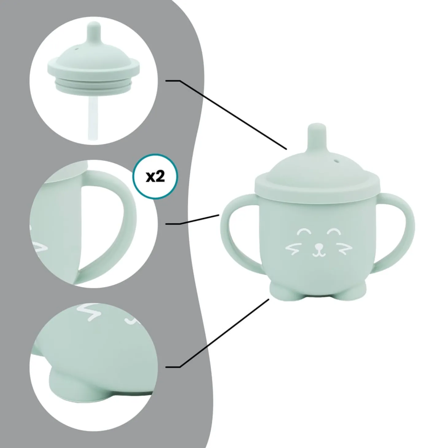 Babymoov Tasse à paille silicone Isy Orange