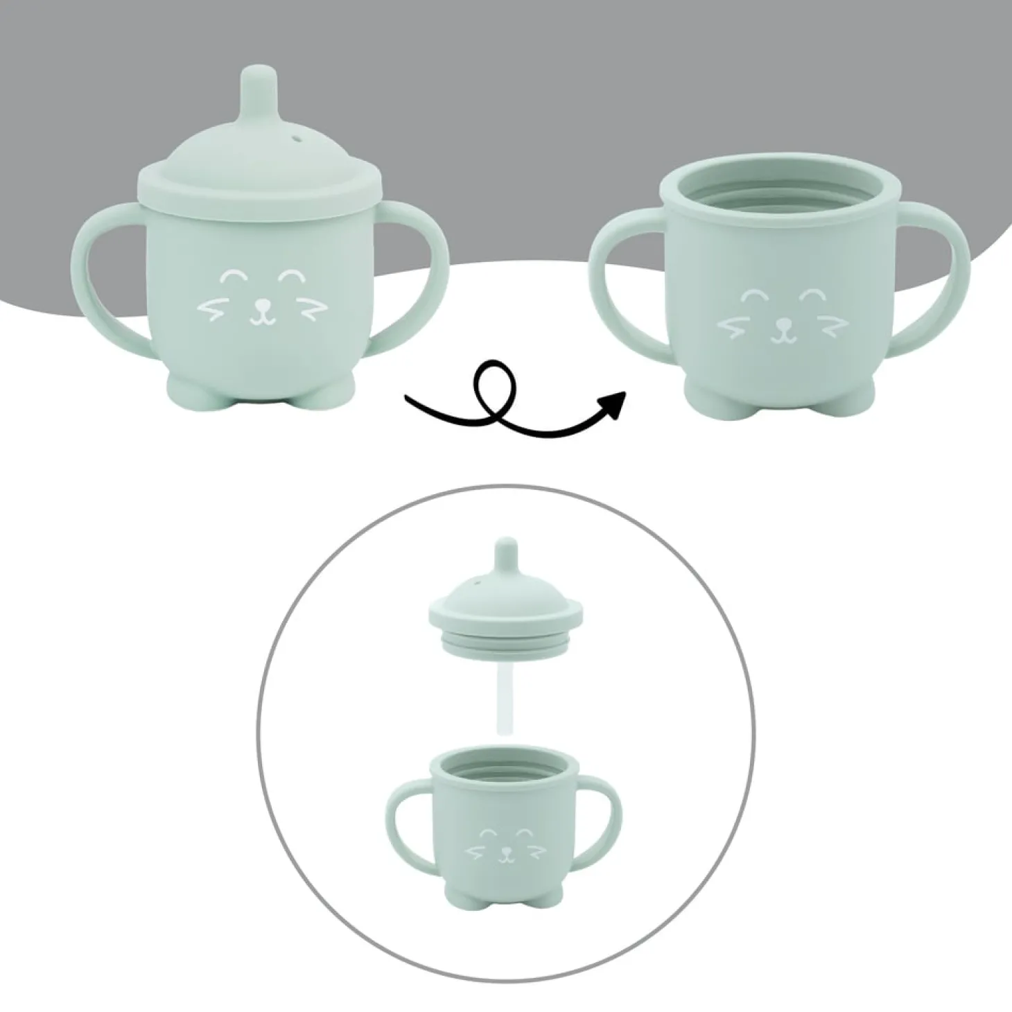 Babymoov Tasse à paille silicone Isy Orange
