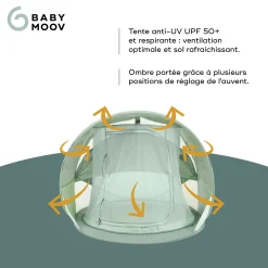Babymoov Tente anti-uv rafraichissante Moov & Protect Vert lagon