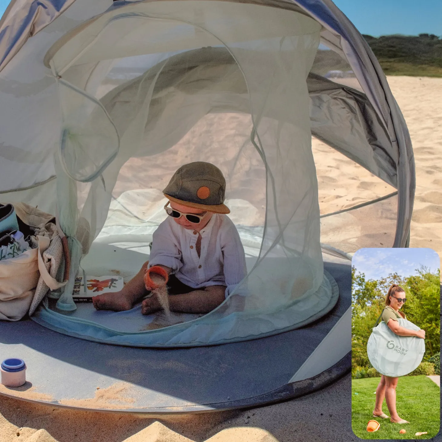 Babymoov Tente anti-uv rafraichissante Moov & Protect Vert lagon