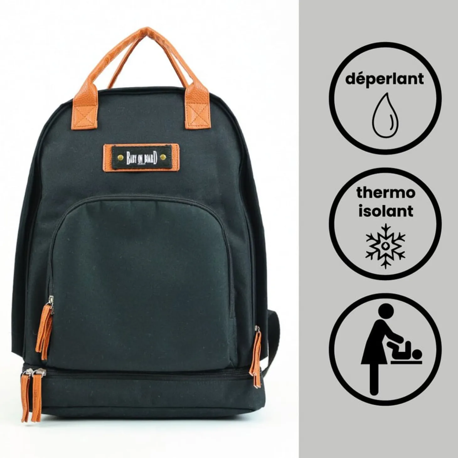 Baby on board Sac à langer Backpack noir