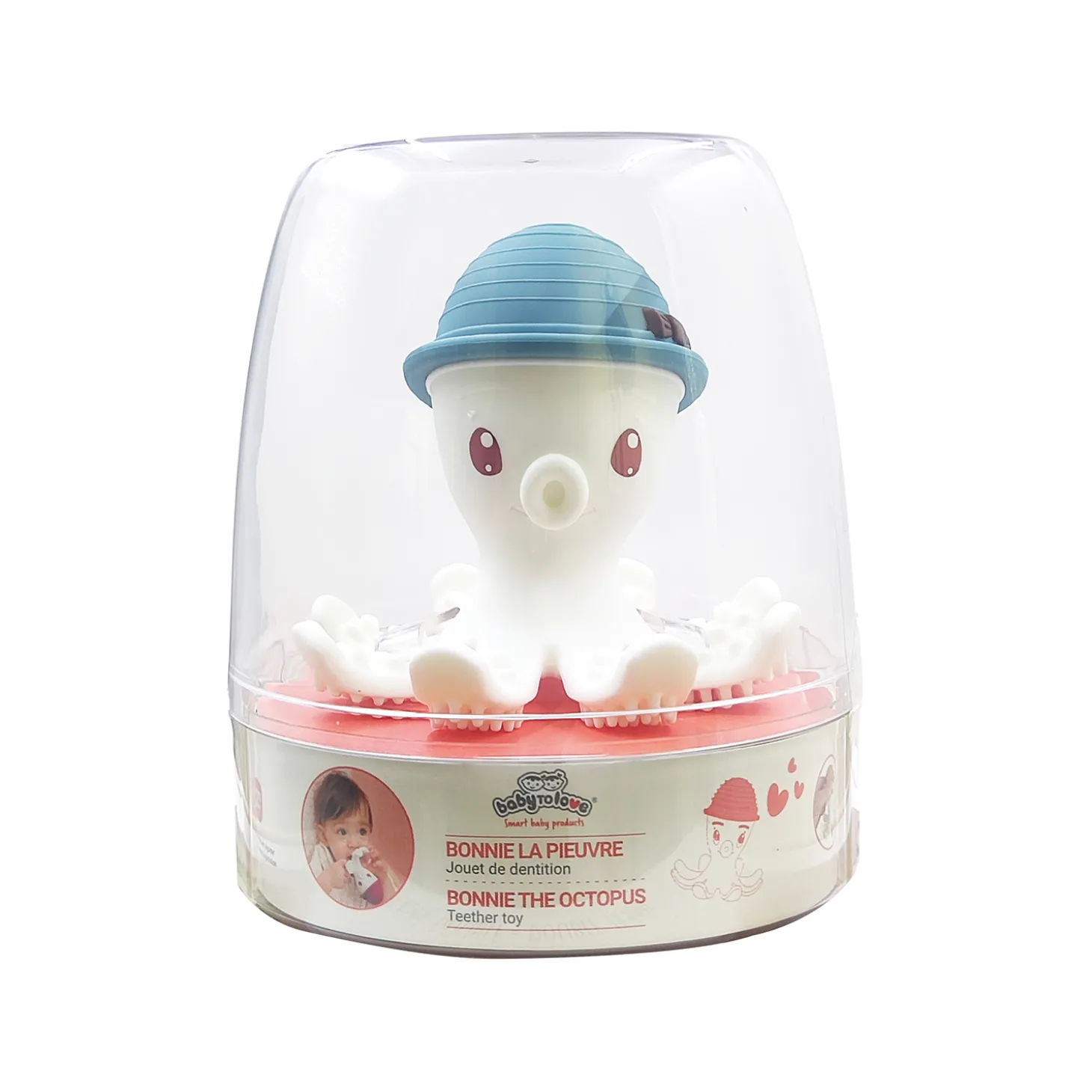 BabyToLove Bonnie la pieuvre de dentition Bleu Niagra