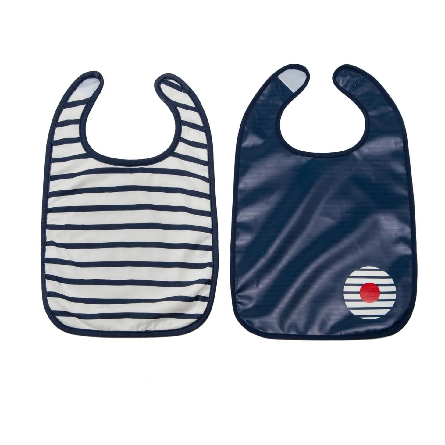 BabyToLove Lot de 2 bavoirs bi-matières Blue Stripes