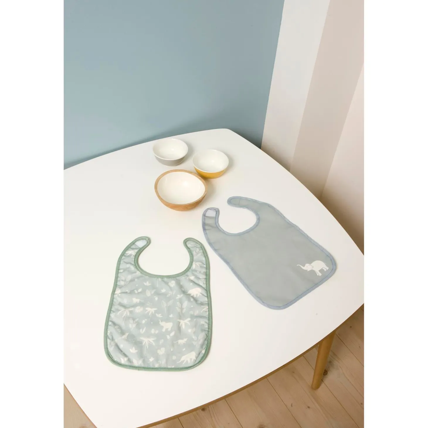 BabyToLove Lot de 2 bavoirs bi-matières Green Tropic