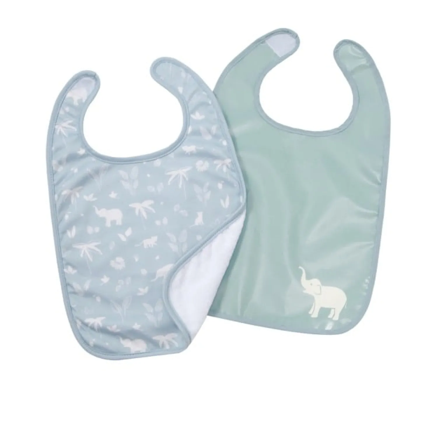 BabyToLove Lot de 2 bavoirs bi-matières Green Tropic