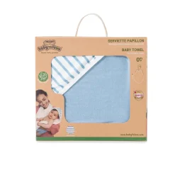 BabyToLove Serviette de bain Papillon Blue Stripes