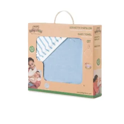 BabyToLove Serviette de bain Papillon Blue Stripes