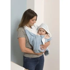 BabyToLove Serviette de bain Papillon Blue Stripes