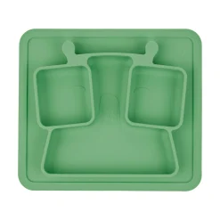 Badabulle                    Assiette à compartiments anti-dérapante    Vert