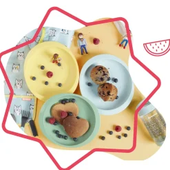 Badabulle 3 assiettes anti-dérapantes Multicolore