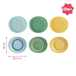 Badabulle                    3 assiettes anti-dérapantes    Multicolore
