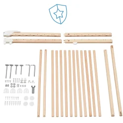 Badabulle Barrière extensible Deco Pop Bois Naturel