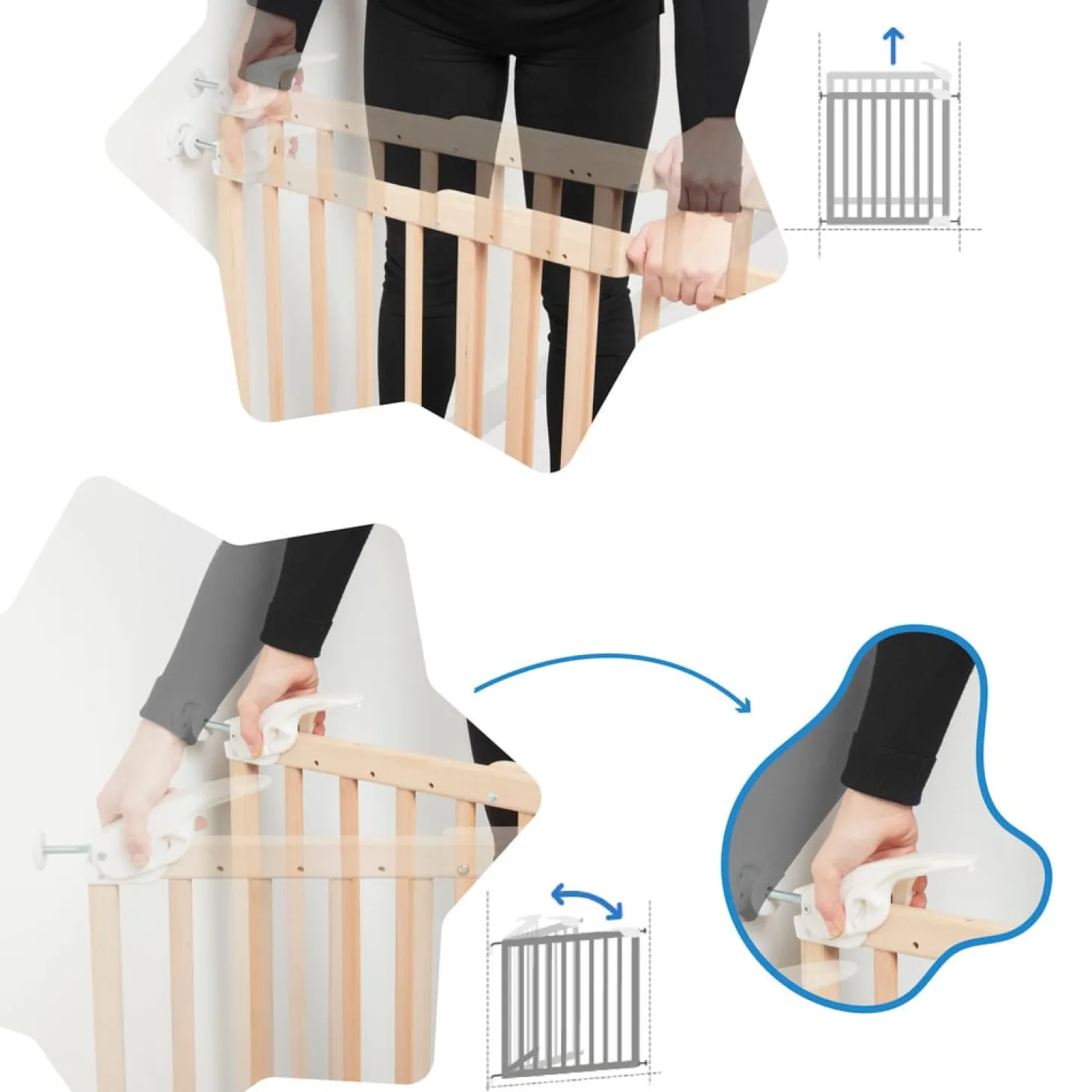 Badabulle Barrière extensible Deco Pop Bois Naturel
