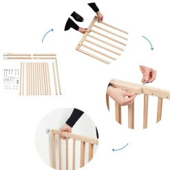 Badabulle Barrière extensible Deco Pop Bois Naturel