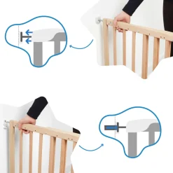 Badabulle Barrière extensible Deco Pop Bois Naturel