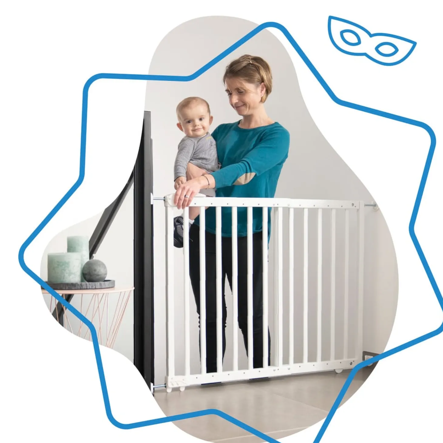Badabulle Barrière extensible Deco Pop Blanc