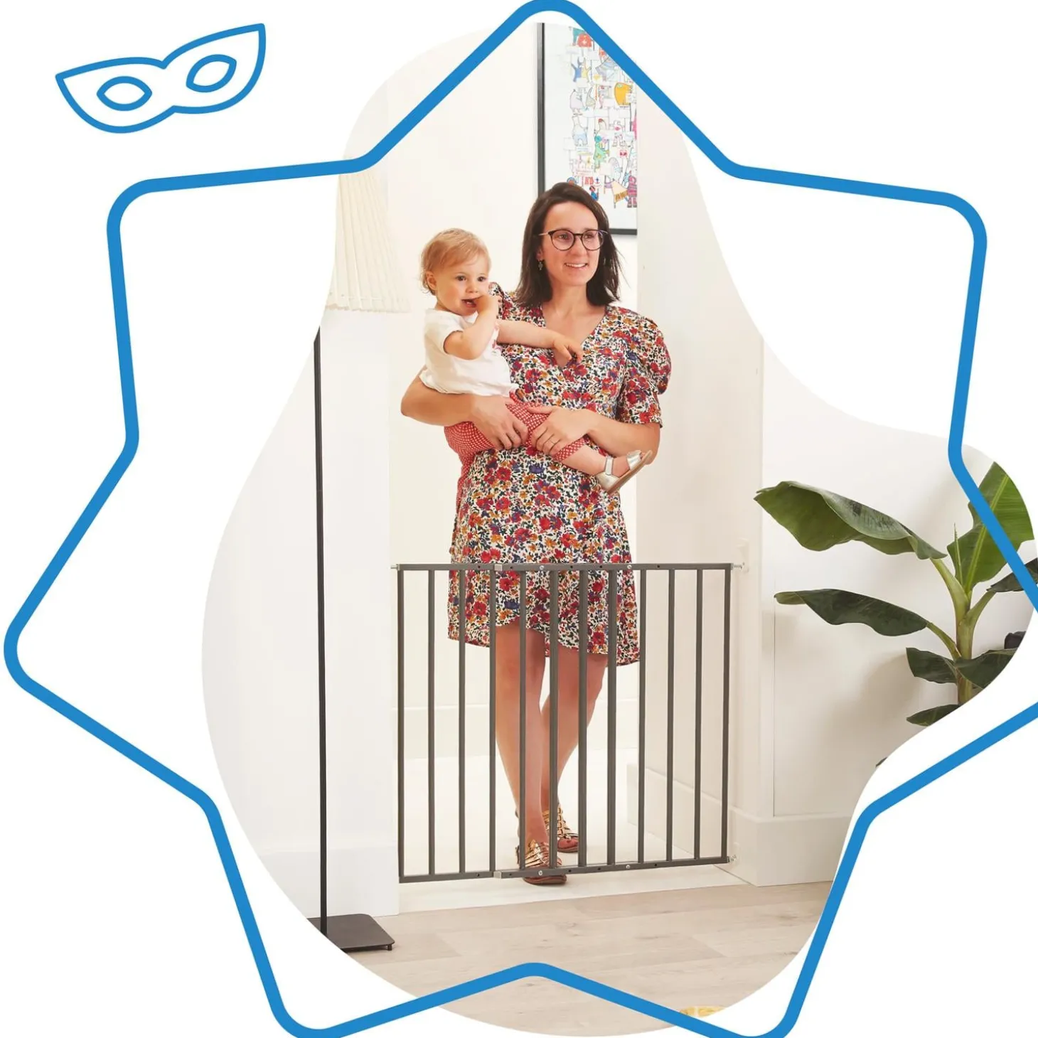 Badabulle Barrière réglable Safe & Protect XL Grise